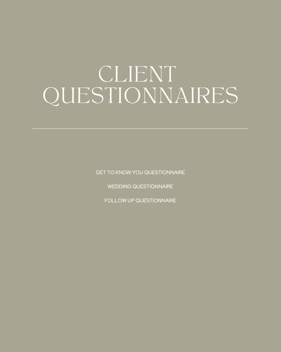 Client Questionnaire Templates